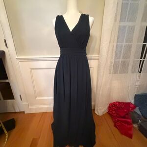Lulu's Emerald Green Sleeveless Maxi Dress Empire Waist Slit Size S